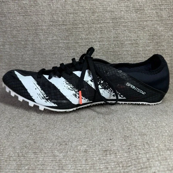 Adidas Sprintstar Mens 11 Black White Track Field Cleats Spikes EG1199 - Picture 6 of 13